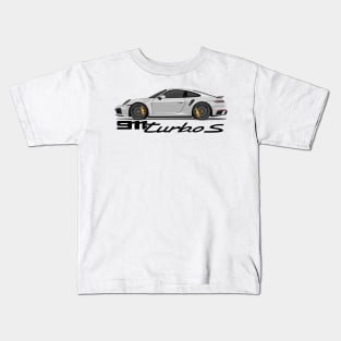 supercar 911 turbo s 992 silver Kids T-Shirt